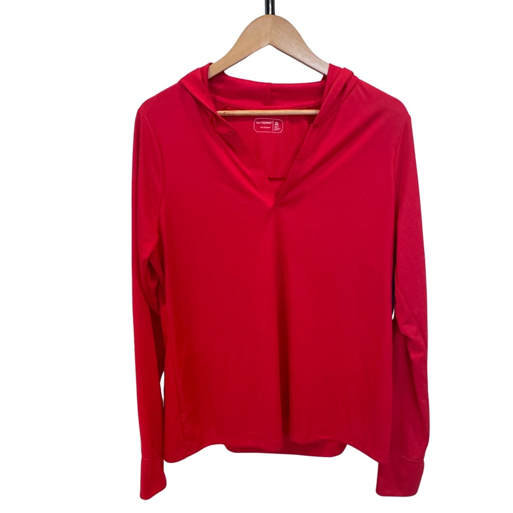 Be Inspired Geo Track Hoodie Pullover Coral Casa XL Thumbholes NWT $44 Women’s